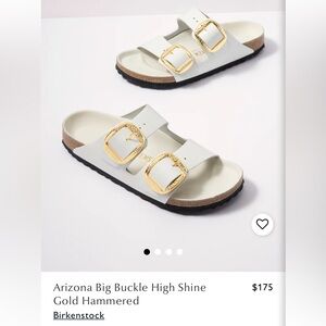 NWOT Arizona Big Buckle High Shine Gold Hammered
Birkenstock